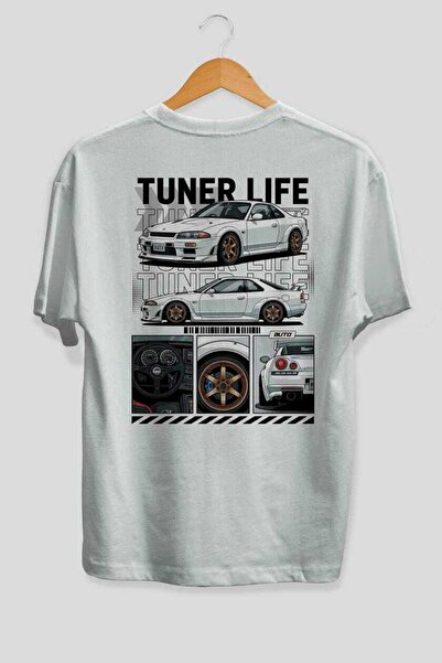 Ankhises Araba Serisi (69) Arka Baskılı Beyaz Oversize t-shirt Erkek Kadın Pa...