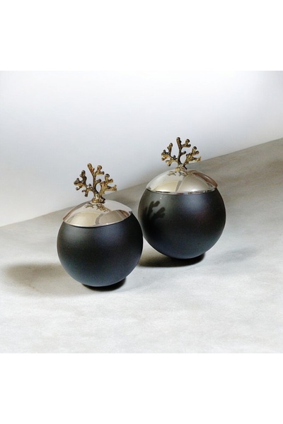 Decor de Lion Dekoratif 2'li Metal Top Aksesuar Obje