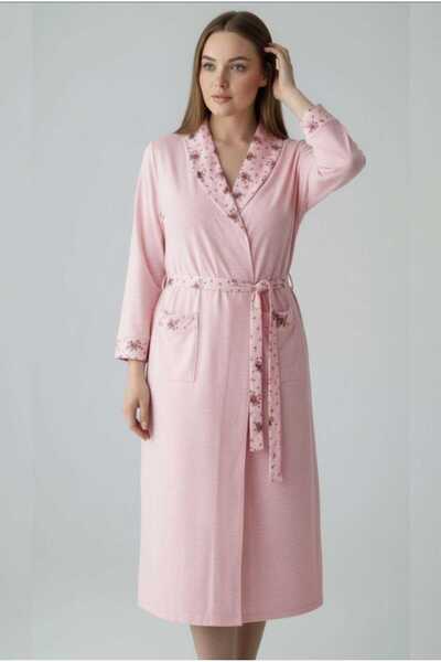 EM&FA TEKSTİL Floral Detailed Cotton Dressing Gown