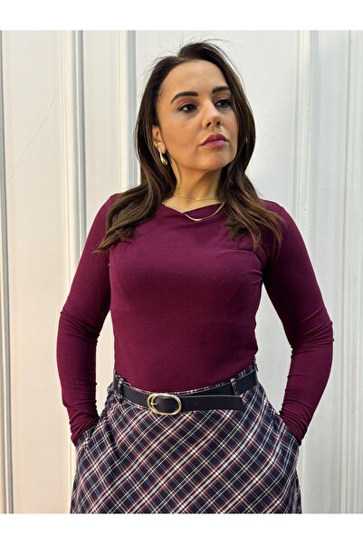 inmuse Burgundy Blouse
