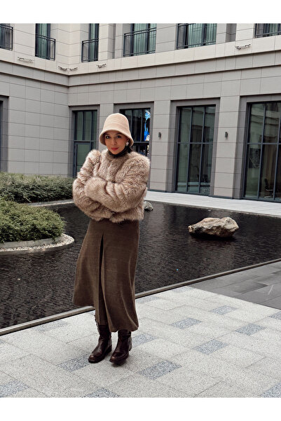 AUREOLE COLLECTİVE Aureole Krem Yün Karışımlı Angora Dokulu Kışlık Bere