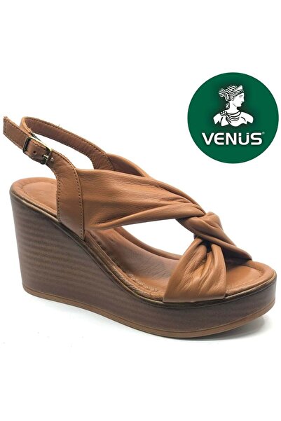 Venüs Victorr Genuine Leather Comfort Orthopedic Women's Sandals Taba