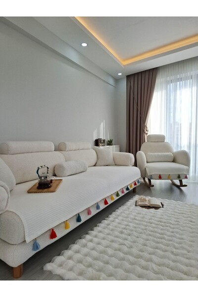 ARVA Home Sofa Cover 100% Cotton Tufted Sofa Cover Set