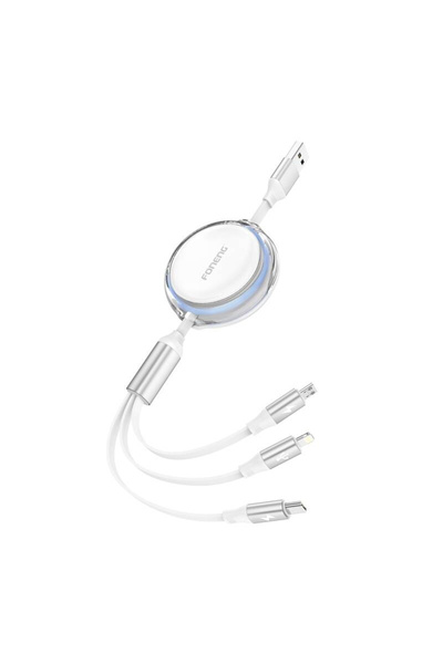 FONENG X113 3in1 Fast Charging Cable, 1.1m, USB/Micro/Lightning/Type-C