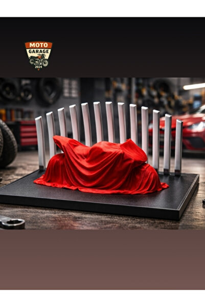 MotoGarage Kırmızı Örtülü Motor Figürü - Moto Garage Özel Seri – 3D Baskı Mas...
