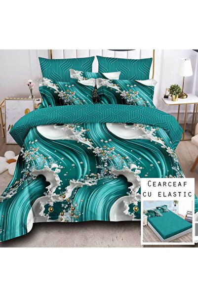 Patul Bed Linen 6 Pieces, Fine Cotton, Sulphur, Double Bed, 2 Persons, Fitted...