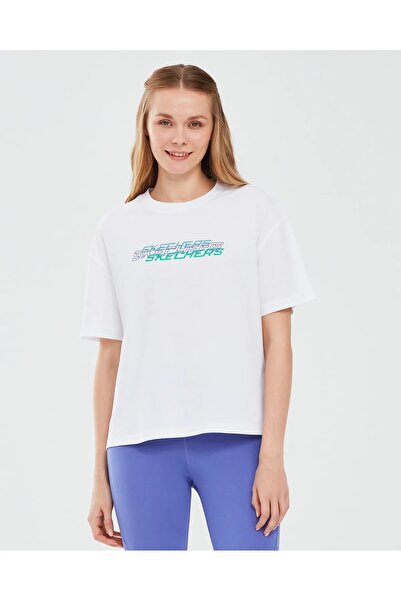SKECHERS S241199-100 Graphic W Sleeve Women's Sports T-Shirt