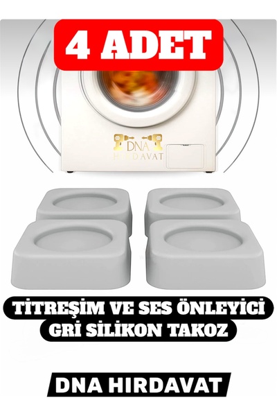 DNA HIRDAVAT Titreşim ve Ses Engelleyici Silikon Takoz Şeffaf,Gri (4 Adet)