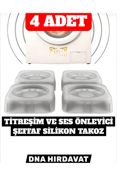 DNA HIRDAVAT Titreşim ve Ses Engelleyici Silikon Takoz Şeffaf,Gri (4 Adet)