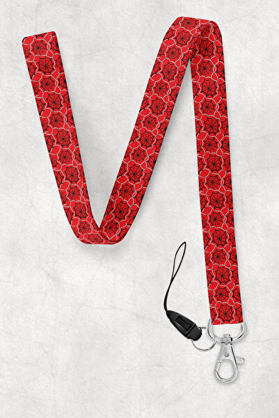 BUEMİ حزام رقبة شبكي أحمر، حبل تعليق للرقبة، حامل للبطاقات والهواتف - BAS008
