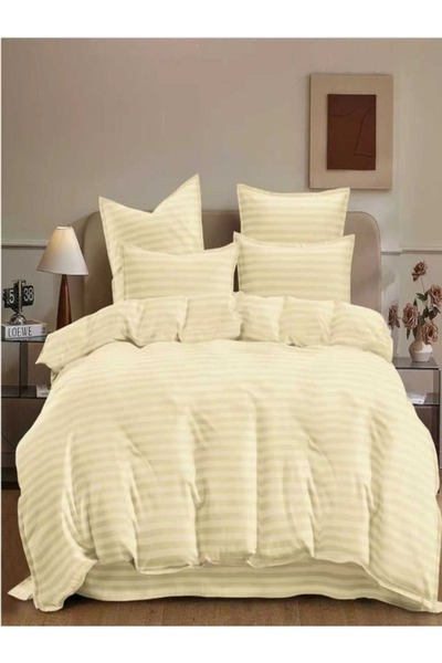 Pucioasa Damask Bed Linen 6 Pieces White Elastic