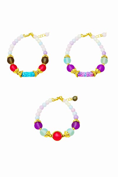 FASHION Colorful Beads Bracelet 3 Pcs Set, Charm Design