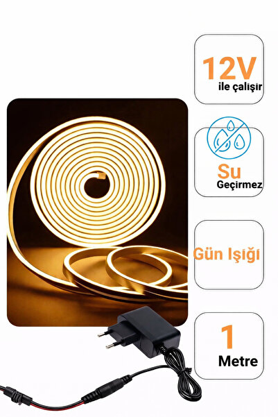 ALPAG 1 Metre - 12V Gün Işığı Neon Led Hortum - 220V Tak Çalıştır Hazır - Ada...