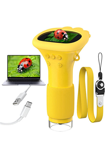 AMNIX AMNIX® 1000X Digital Microscope for Children, 2” IPS Screen, Rechargeable