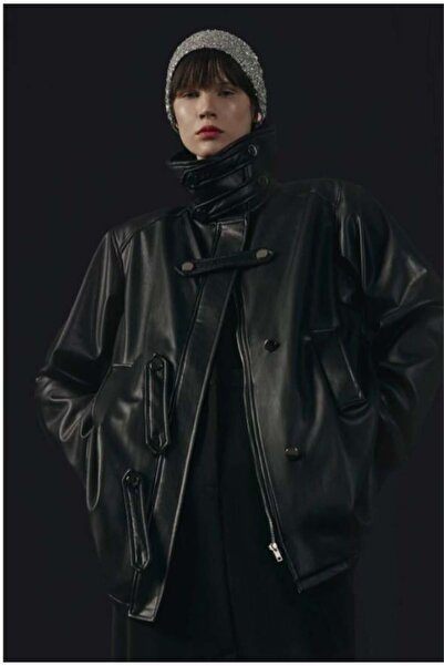 Touche Vegan Deri Ceket Siyah