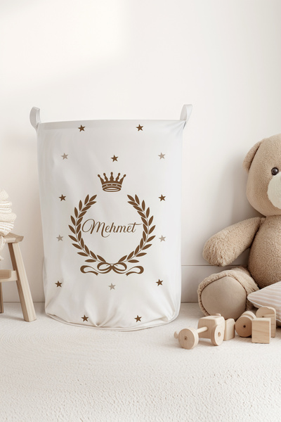 Talia Home İsimli Sünnet Desenli Çocuk Odası Kirli veya Oyuncak Sepeti TLAS-331