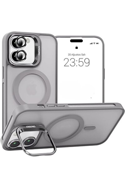 HappyCase iPhone 17 Uyumlu Stantlı Kılıf Case Pro Tank Kılıf Lens Koruyucu Zı...