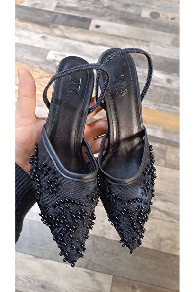 markasende Pearl Queen Stone Lace Handcrafted Heeled Women's Shoes