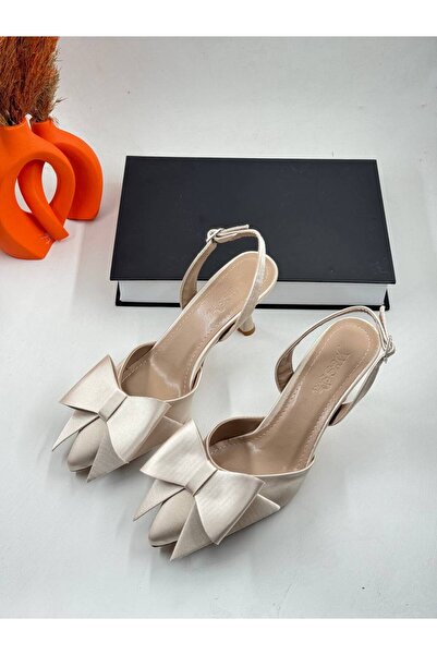 markasende Bow Chic Bowknot Satin Heeled Women's Shoes