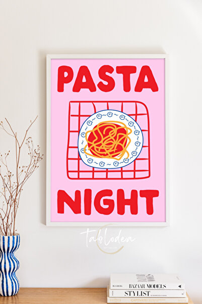 tablodea Decor de bucătărie în stil Pinterest Pasta Night, cu litere scrise, ...