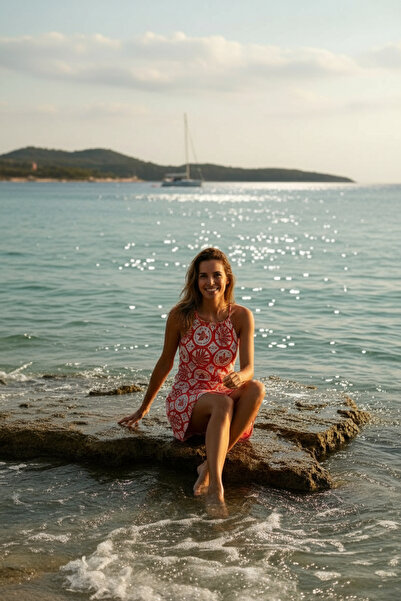 Serena Halter Piped String Removable Covered Adjustable Strap Dress Swimsuit