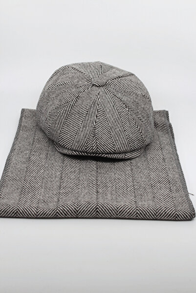 Hat Town Erkek Balıksırtı Kasket ve Atkı Takımı