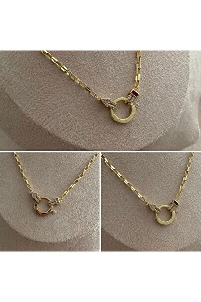 Bade Jewelry Vip Gold Ataç Model Halka Uçlu Modern Tarz Kolye