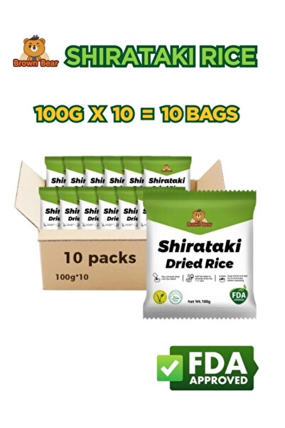 BROWN BEAR Organic Shirataki Konjac Dried Rice Low-Carb 300g (100gX10 =10 Bags)
