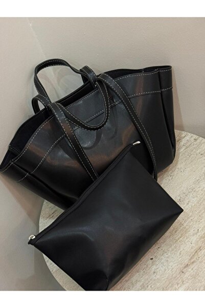 Silya Collection Kadın Tote Model Siyah Askılı El Ve Omuz Çantası