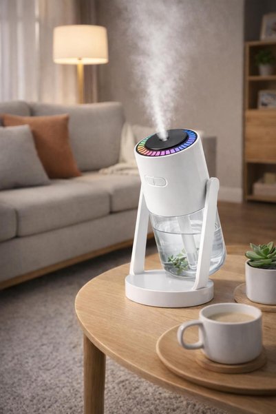 TeknoluxTeknoloji Hava Nemlendirici Ve Aroma Verici Hazneli RGB Işıklı Led Tavan Yansıtma Görselli 2 Mod Buhar Çıkışı