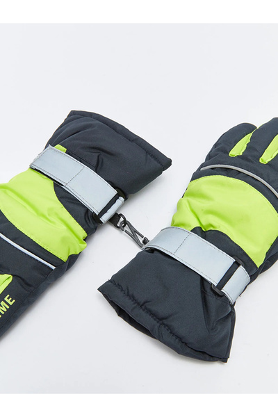 LC Waikiki LCW ACCESSORIES Antrasit Yazı Baskılı Erkek Çocuk Kalın Eldiven