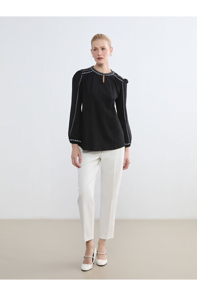 LC Waikiki Judge Collar Embroidered Blouse