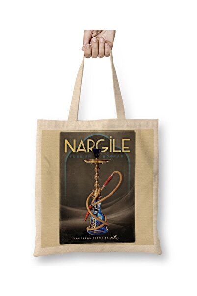 Toyaso حقيبة نارجيلة بيضاء من القماش بمقبض طويل حقيبة تسوق حقيبة الشاطئ