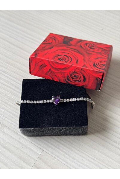 İYİ MODA Heart Solitaire Detailed Inlaid Zircon Stone Bracelet