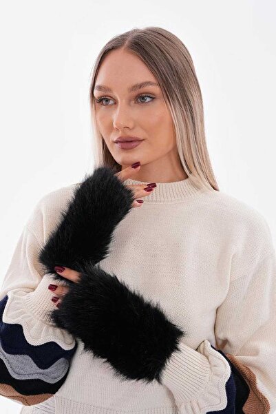 ANBLYs COLLECTION Suede Inside, Plush Fur Outside Gloves