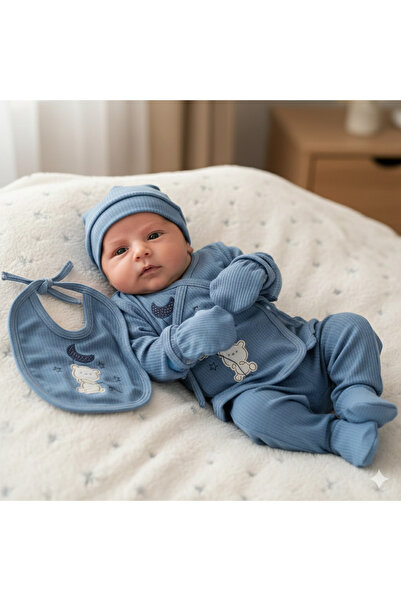 Baby Bakkal 5 قطع مطرزة بتصميم القمر والدب من مستشفى إيت وين