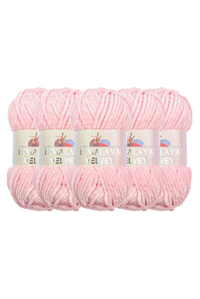 Himalaya Velvet Velvet Knitting Yarn, White 90001, 5X100 Grams, 5 Skeins