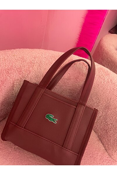 Butik Kadın Bordo Kanvas Küçük El Çantası