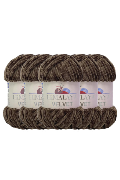 Himalaya Velvet Velvet Knitting Yarn, White 90001, 5X100 Grams, 5 Skeins