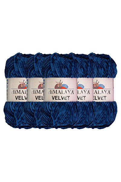 Himalaya Velvet Velvet Knitting Yarn, White 90001, 5X100 Grams, 5 Skeins