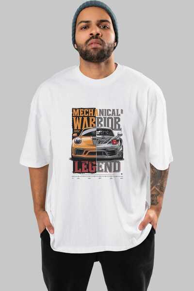 Ankhises Σειρά Car Series (100) μπλουζάκι με στάμπα μπροστά, λευκό, υπερμεγέθ...