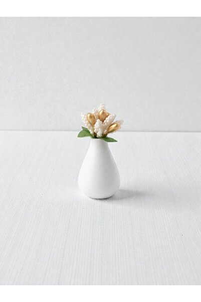 Gorgon Art Home Kahve Yanı Sunumluk Mini Vazo | Yapay Çiçekli Dekoratif Biblo...