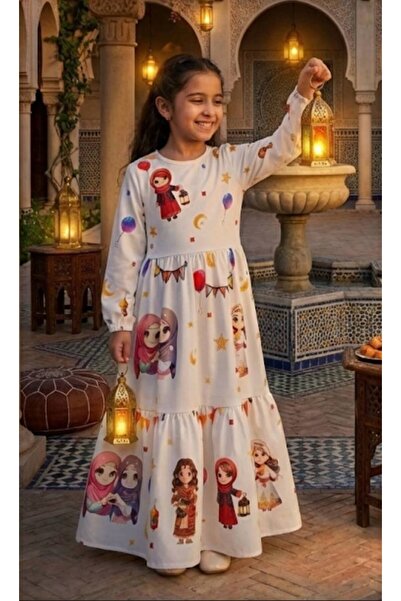 zavera for kids Rochie lungă pentru fetiță cu tematică Ramadan personaj cu im...