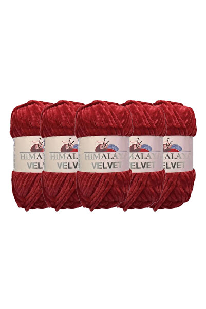 Himalaya Velvet Velvet Knitting Yarn, White 90001, 5X100 Grams, 5 Skeins