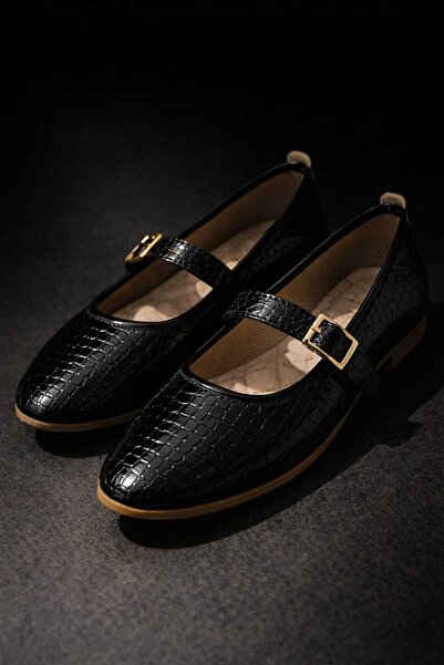 Slipcat Stl-108 Buckle Ballerina Casual Women's Shoes Ballerinas