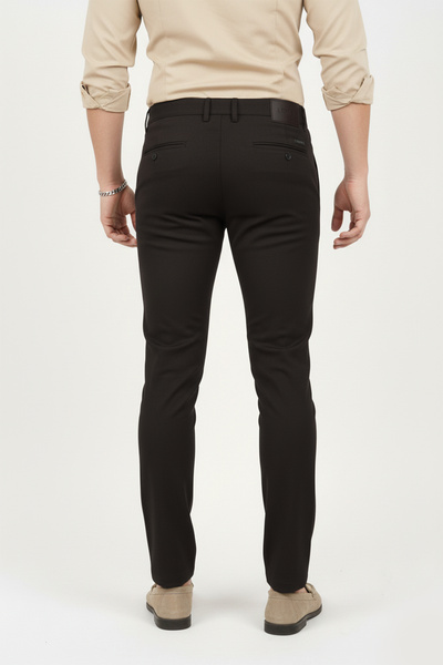 DeepSEA Erkek Kahve Modern Fit Likralı Kumaş Pantolon Günlük & Ofis Kullanımı 2602020
