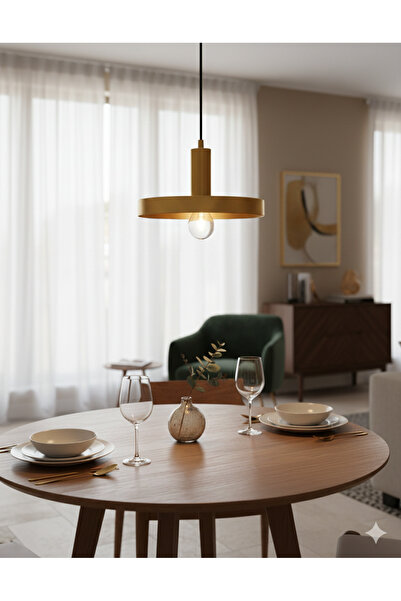 VEYRA Modern Disk Sarkıt Avize - Altın Dokunuşlarla Zamansız Şıklık"