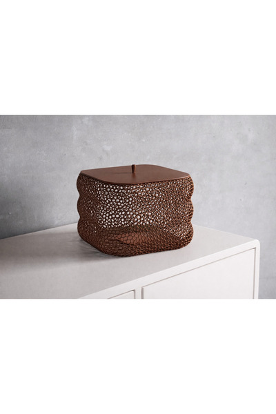 Vescarri Kahverengi Minimal File Tasarımlı Sepet – Çok Amaçlı Dekoratif Sepet