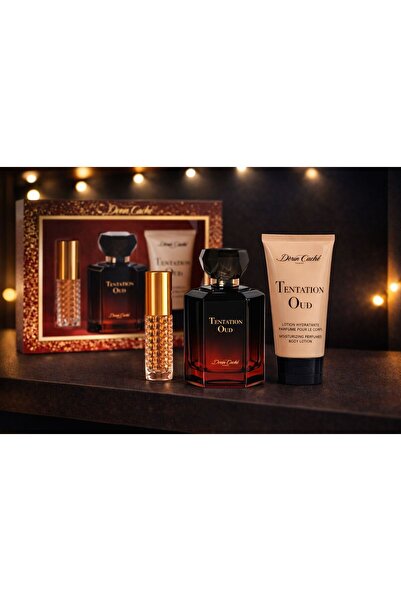Dorin Cache Tentation Oud set intense perfume with oud, mini spray and lotion...