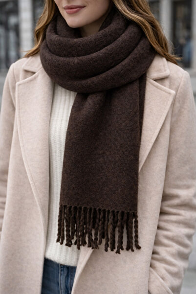 HEDCOLLECTION Kadın Yumuşak Dokulu Kışlık Şal